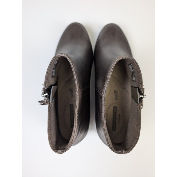 Clarks Addiy Terri Boots Womens Size 6.5 M Brown Ankle Booties Tassel Zip Shoes - Picture 6 of 9